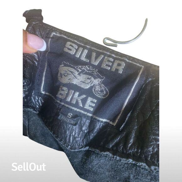 Silver Bike Women's Black Leather Motorcycle pants Size S - Picture 8 of 13